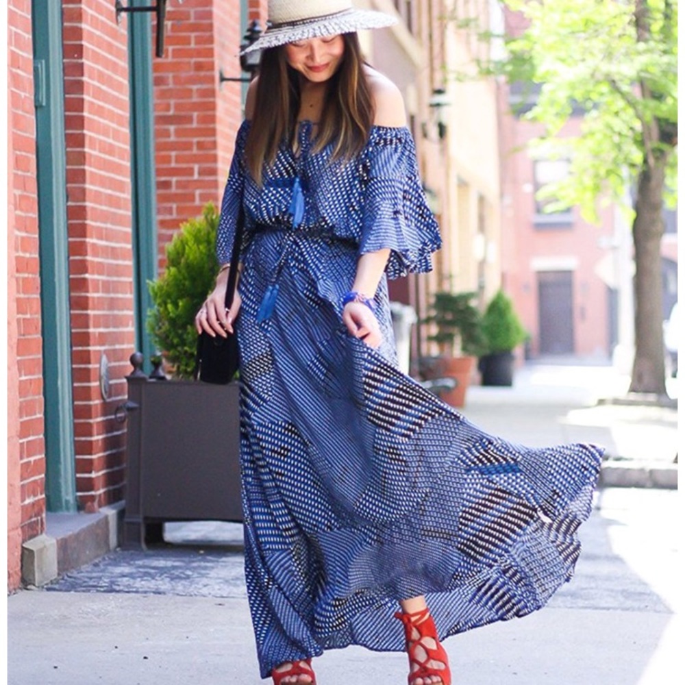 Boho Off The Shoulder Swing Maxi Dress